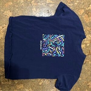 Navy Graphic T-Shirt with Colorful Design Karl Jacobs MCYT Merch